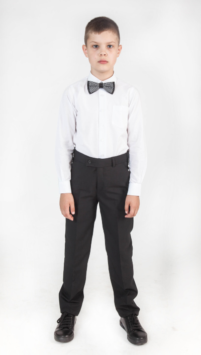 Брюки для мальчика 907 черные зауженные