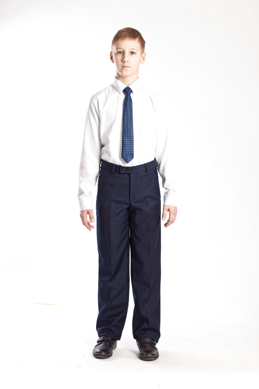 Брюки для мальчика 8807 темно-синие на флисе