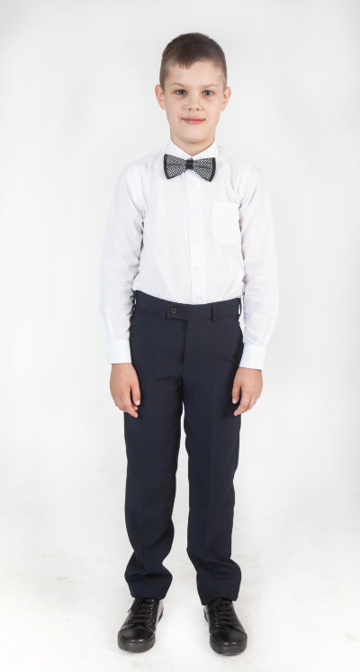 Брюки для мальчика 908 синие зауженные