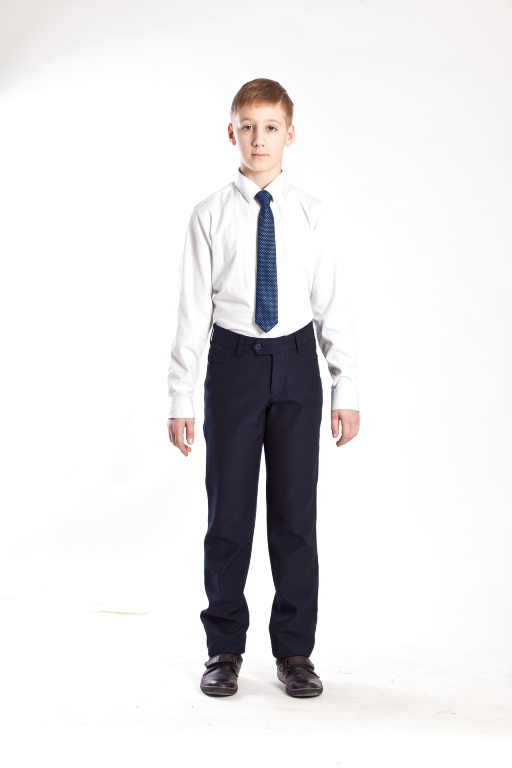 Брюки для мальчика 318105 синие на флисе