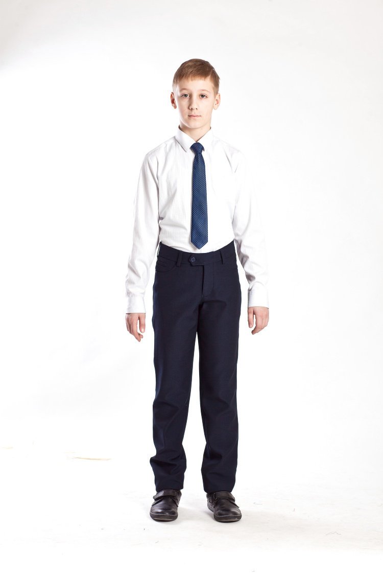 Брюки для мальчика 318105 синие на флисе