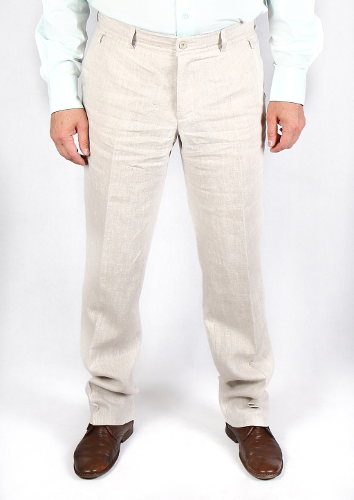 Брюки мужские бежевые EL-01 лен