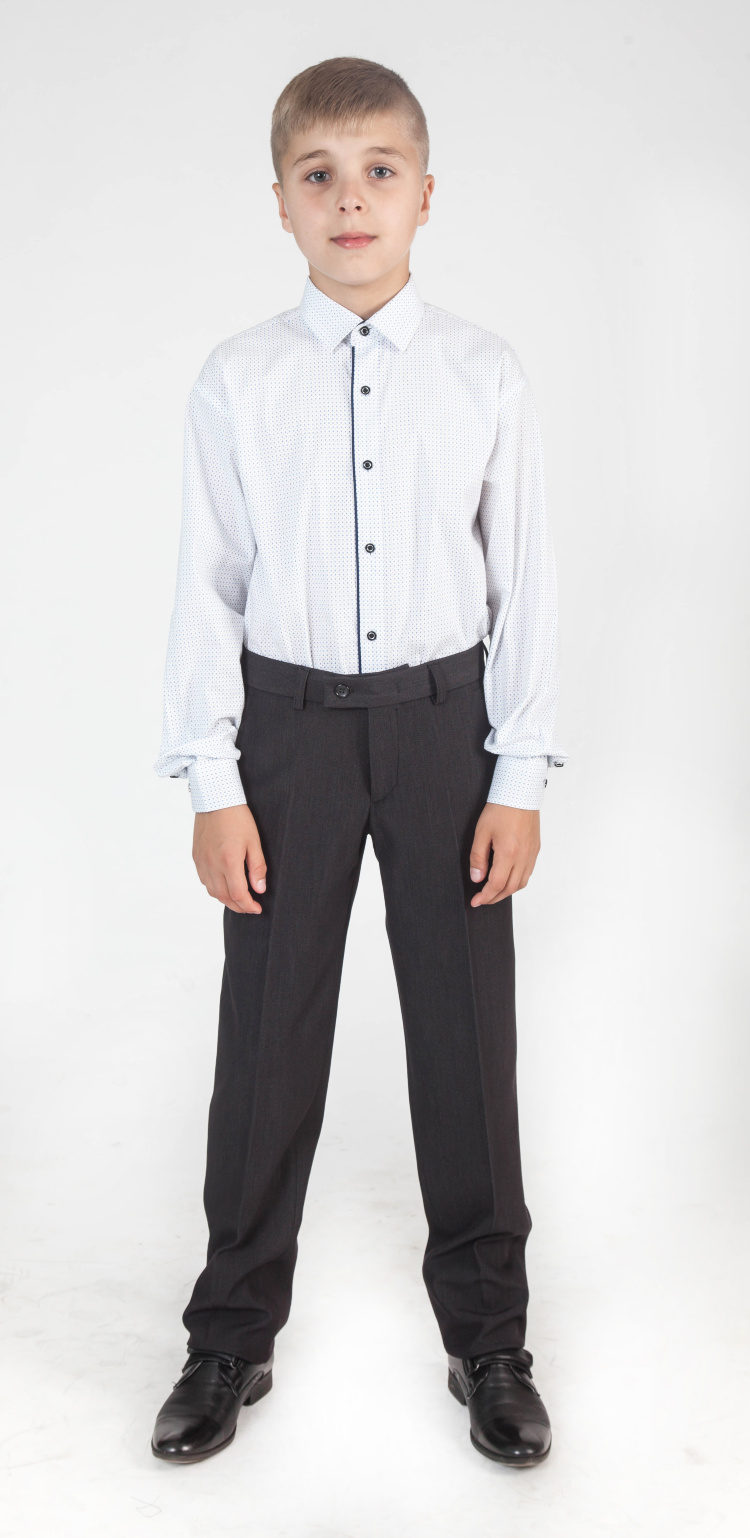 Брюки для мальчика 372096 темно-серые