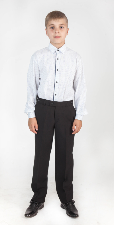 Брюки для мальчика 11098 черные с регулировкой на пуговицах