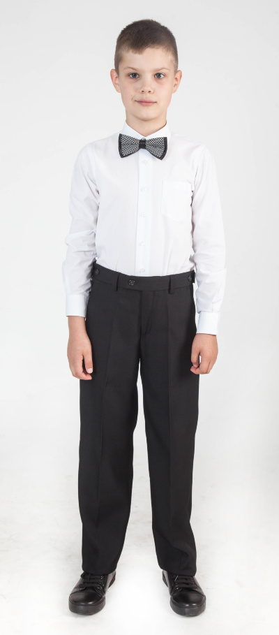 Брюки для мальчика 636 черные с регулировкой