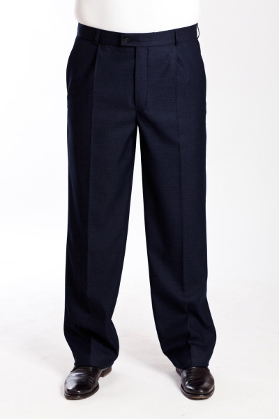 Брюки мужские синие 3755 с защипом